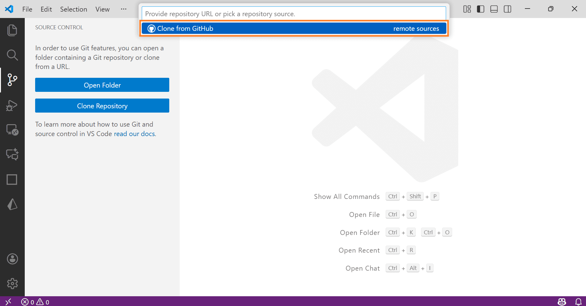 GitHub clone dialog showing HTTPS URL copy button